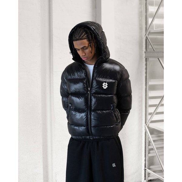 Men's Clothing 25 High-Quality US Letter Print Winter Hooded Warm Thick Down Cotton Jacket-image