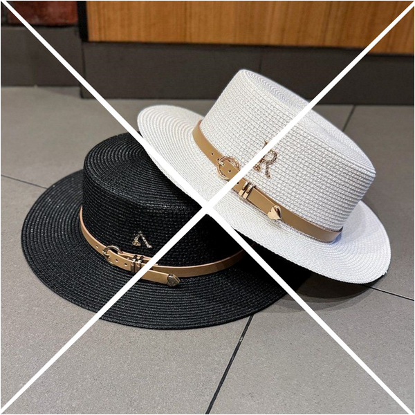 High-grade sense light luxury rhinestone standard straw hat women's hat straw braided hat French belt vintage top hat