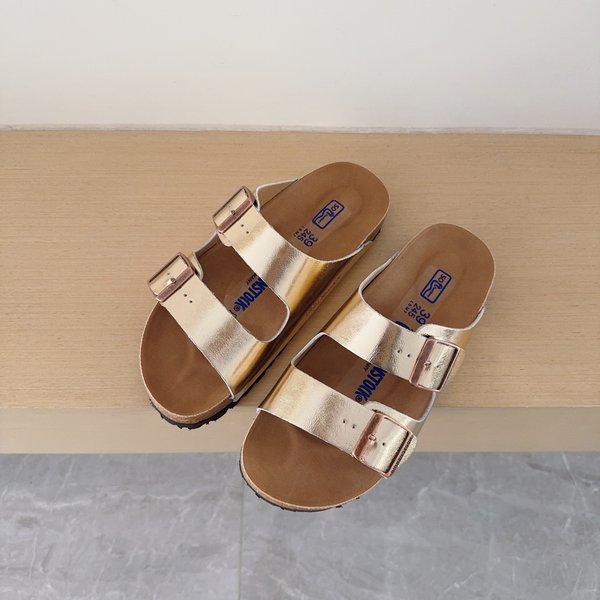 2026 Fashionable Outdoor Slippers, Unisex, Matte/Glossy Series, Birkenstock Two-Stripe Slippers