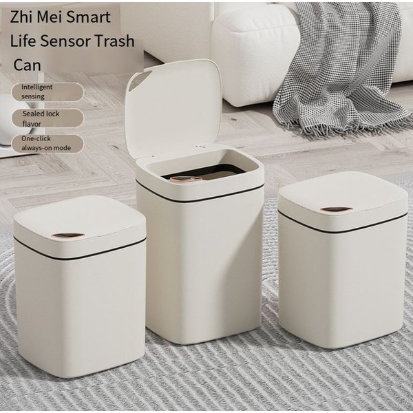 Smart Trash Can High Value Household Kitchen Bathroom Large Capacity Automatic Lid Opening Sensor Trash Can-image