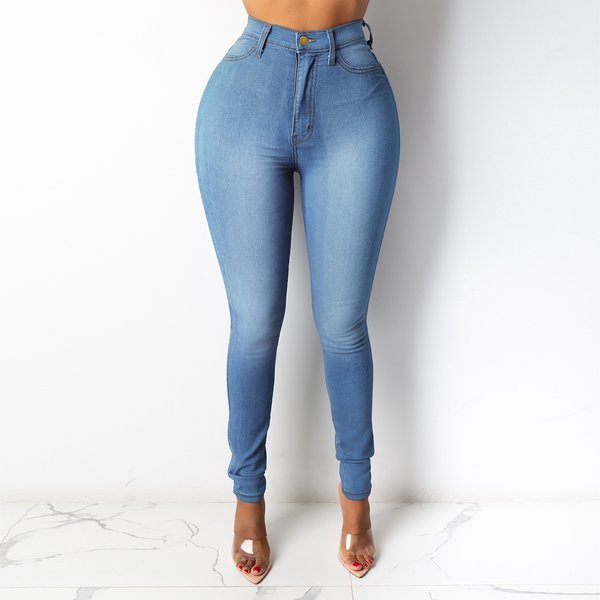 Women's Jeans High Waist Slim Pencil Trousers-image