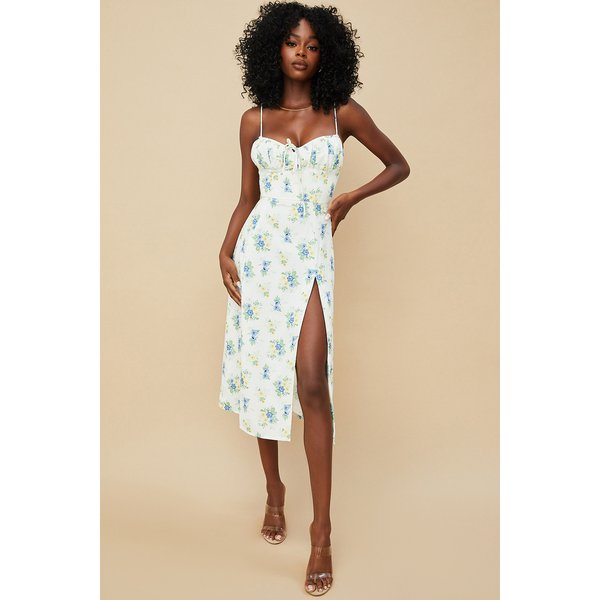 Women's Clothing Suspender Floral Slit Dress Sexy Floral Dress Women
