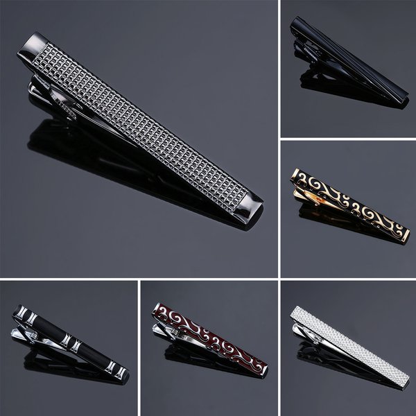 Zhuoxinder Men Tie Clip Fashion Pattern All Match Polished Accessory Smooth Surface Business Tie Clamp for Adult-A