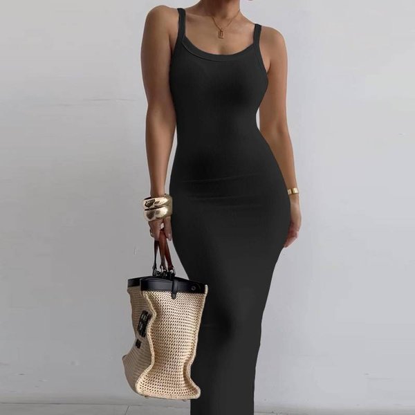 women's new white suspender slim tight long skirt