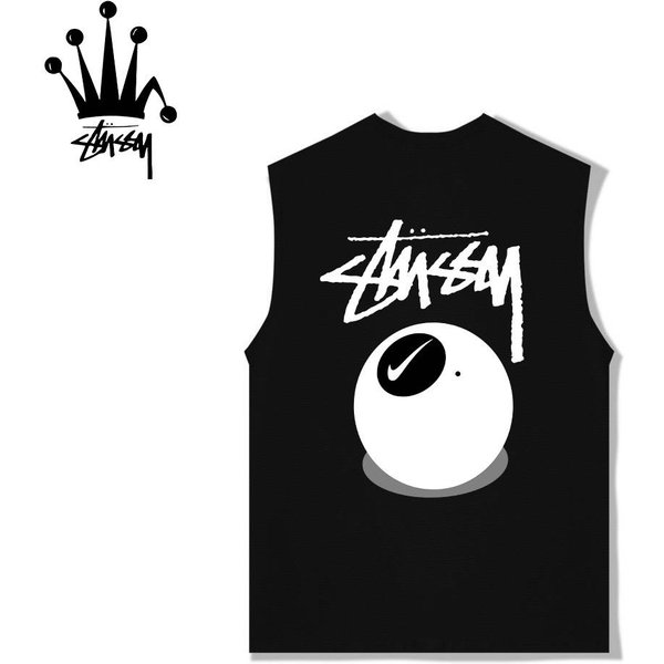 Stussy Stussy&Nike Joint Billiards Pattern Letter Logo Printed Casual Simple Cotton Sleeveless Top-image