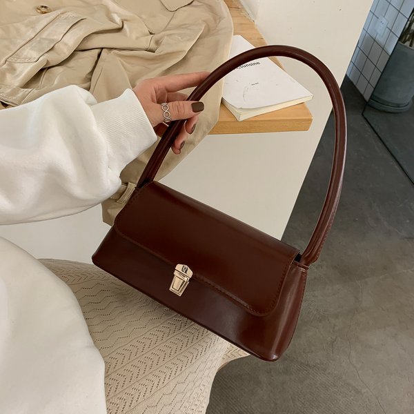 Women's Autumn Winter Baguette Fashion Retro Underarm Versatile Elegant Handbag Shoulder Bag-image