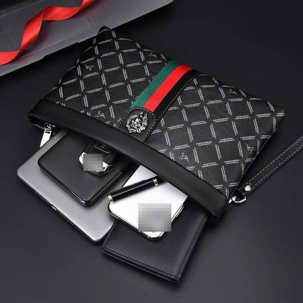 Men's Bags 2026 High End Brand Men's Clutch Bag Business Envelope Bag Men's Fashion Handbag Men's Clutch Bag Large Capacity-image