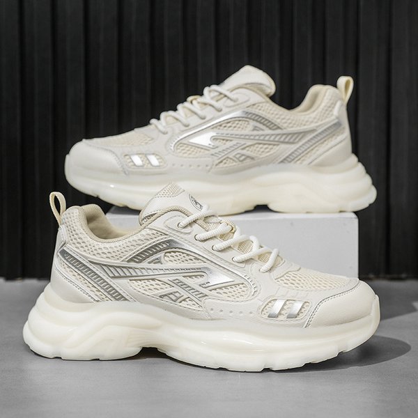 RenMou Sports Shoes Men In Summer, Breathable For Teenagers, Thick Sole, Height Increasing Mesh, Dad Shoes, Trendy Brand, With Exclusive Supply