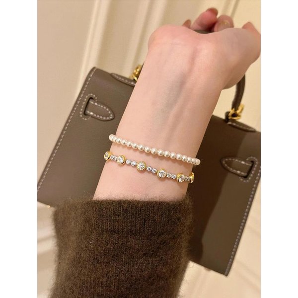 Vintage Gradient Bubble Round Diamond Bracelet 2025 New Model Retro Design Super Sparkling Versatile High-Value Zirconia