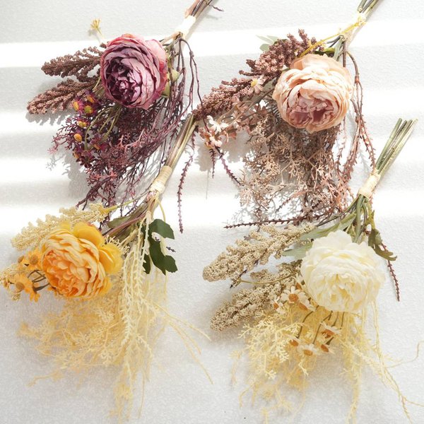 Wall Decoration Rose Eucalyptus Letters Simulation Flower Design Home Wedding Hand Bouquet-image
