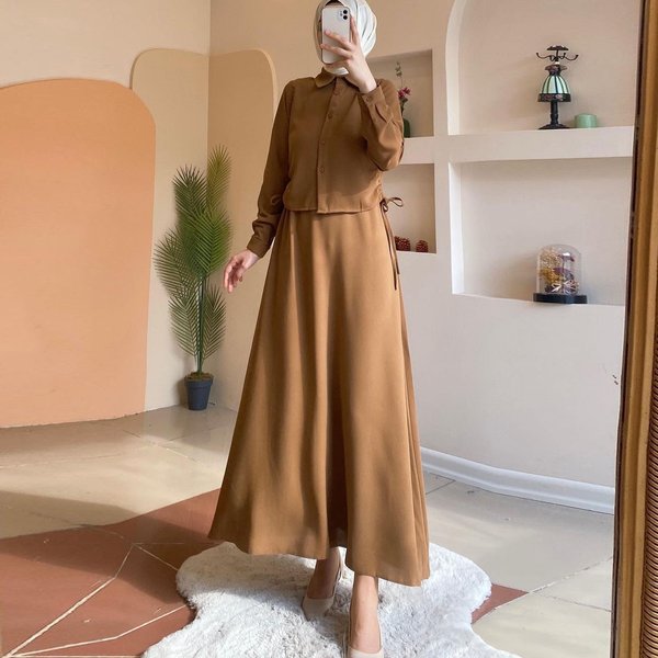 Women's new long-sleeved shirt dress