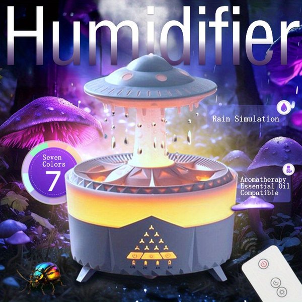Ufo Humidifier & White Noise Machine - Large Capacity Ultrasonic Diffuser With Essential Oil Tray For Home Relaxation-image