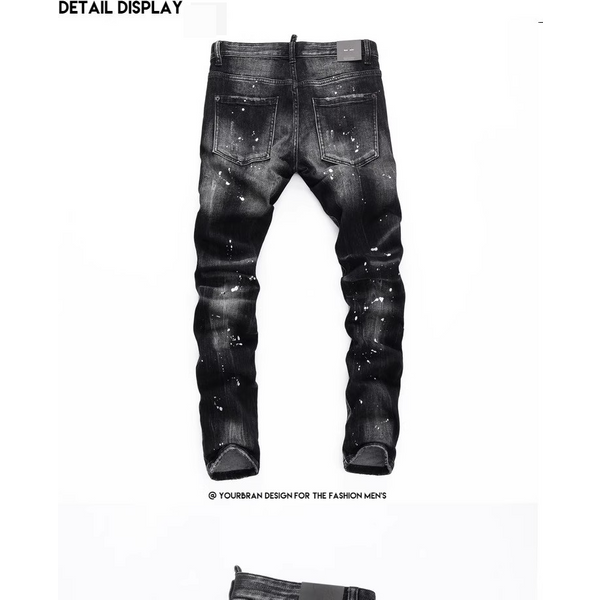 Streetwear Money Print Baggy Jeans For Men – Oversized Hip-Hop Denim Pants With Dollar Bill Design (High Waist, Straight-Leg, Cotton Blend, Black)
