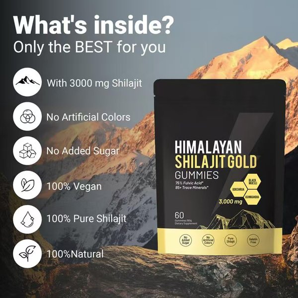 Shilajit 60 Capsules Individually Packaged Original Flavor Gummies Bagged-image