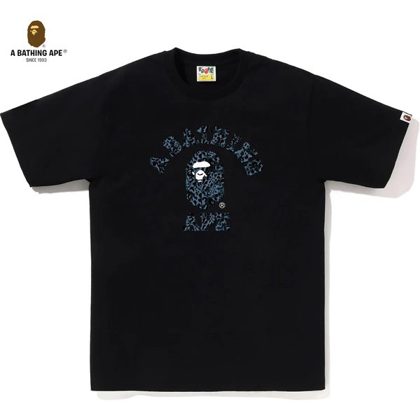 A Bathing Ape 2026 New Bape Wild Leopard Print College Style Men's Pure Cotton Short Sleeved T-Shirt Top-image