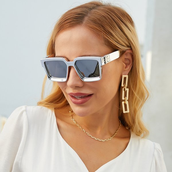 Diamond Framed Sunglasses, Female Internet Celebrity, Millionaire, Same Style Sunglasses, Male Fashion Shades-image