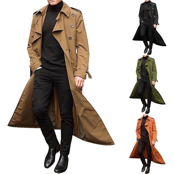 Men's Double Breasted Long Trench Coat New Arrival In Stock For Spring And Autumn Bestseller Wish Outerwear