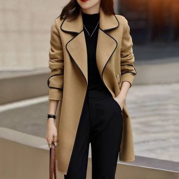 Women's Clothing comfortable double faced wool coat cashmere coat women's fashionable medium and long style wool coat