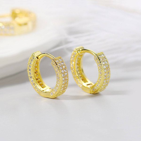 Hoop Full Dia Earrings, Hip Hop Classic Men And Women, Universal Personality Circle Earrings For Women-image