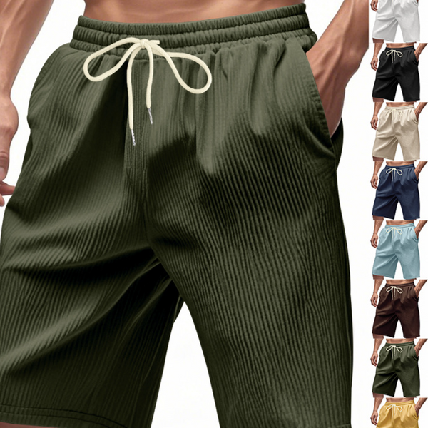 Men's Clothing Summer New Products Men's Casual Loose Corduroy Trend Beach Sports Shorts Beach Pants Men-image