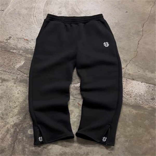 Spring Autumn 2025 Fashion European-Usa Hip-Hop Y2K Style Sweatpants Men's Elastic Band Mid Waist Embroidery Loose Sport Casual Pants S-3XL-image