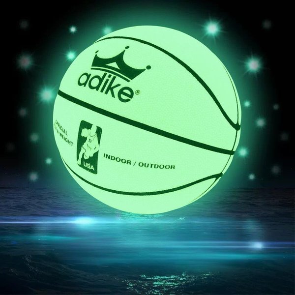 Glow In The Dark Basketball Size 7 Fluorescent PU Basketball In Red Yellow Blue Green Durable Outdoor Sports Ball-image