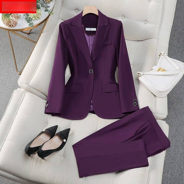 Premium Women's Purple Suit Set – Elegant Business Formal Wear For Office & Professional Events