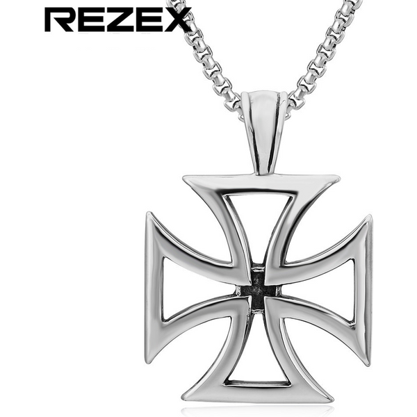 Men's Jewelry Retro Crusader Cross Titanium Steel Pendant Necklace-image