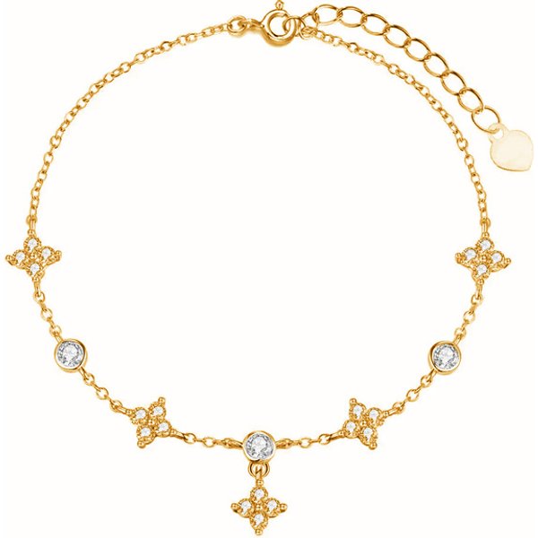 Women's Jewelry Retro Four Leaf Clover Tassel Zircon Bracelet Light Luxury Fashion All Match Design High End Stacking Hand Jewelry