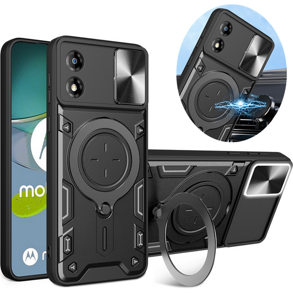 For Motorola Moto E20 E30 E40 E22 E22I E32 E32S Case Hard Armor Magnetic Ring Phone Cases For Moto E13 Stand Holder Back Cover-image