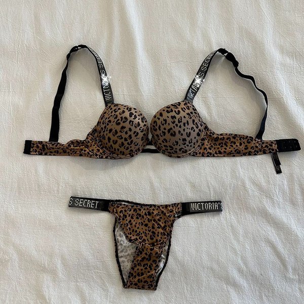 Foreign Trade Cross-border European American Style Rhinestone Strap Backless Bra Set For Small Busts, With Push-up And