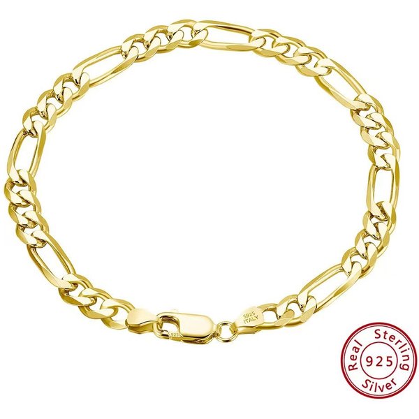 Unisex Jewelry Fashion Level Popular S925 Sterling Silver Bracelet Figaro Bracelet Hip Hop Mother And Child Chain Personality Factory Direct