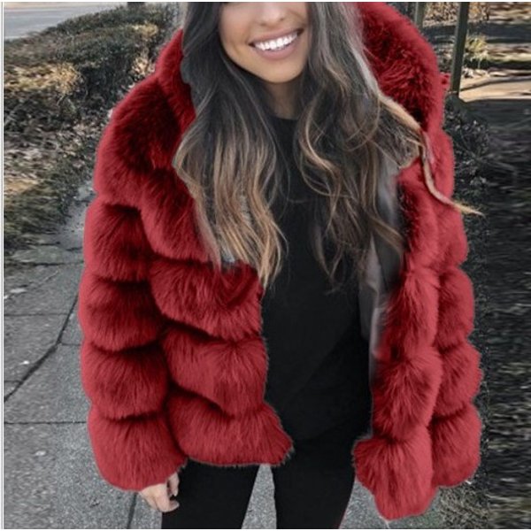 Women'S autumn and winter new fox fur slimming stand-up collar splicing fur jacket for women