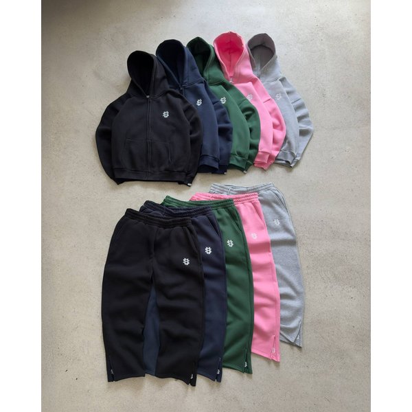 Men's Clothing Retro Y2K Street Trend Hip Hop Casual Elastic Waist Zipper Loose Solid Color Sports Casual Pants-image