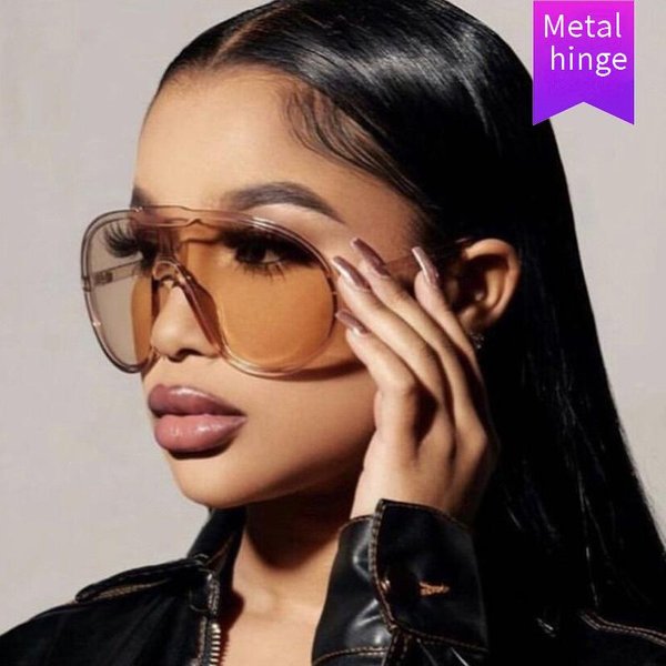 Women's Sunglasses Toad Sunglasses New Large Frame Integrated Sunglasses Outdoor Windproof Sunglasses Street Shooting-image