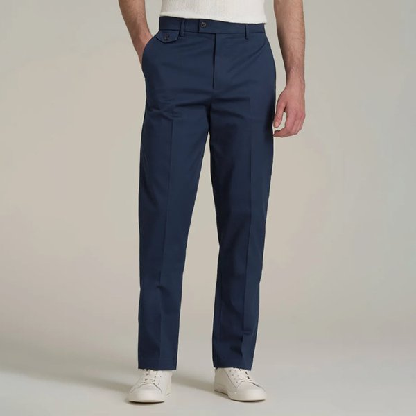 Men's Classic Twill Dress Pants - Breathable Cotton Straight Fit Trousers For Office & Casual Wear-image