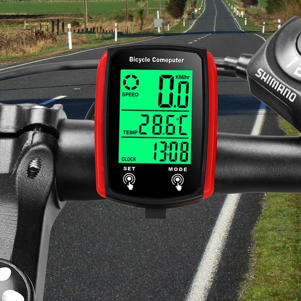 Cross-Border Bicycle Road Backlight Waterproof Large Screen Racing Computer Outdoor Mountain Bike Cycling Odometer-image