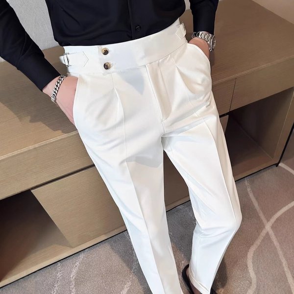 Men's British Style Slim Fit Casual Business Suit Pants Spring New Arrival Korean Trendy Versatile Men's Bottoms-image