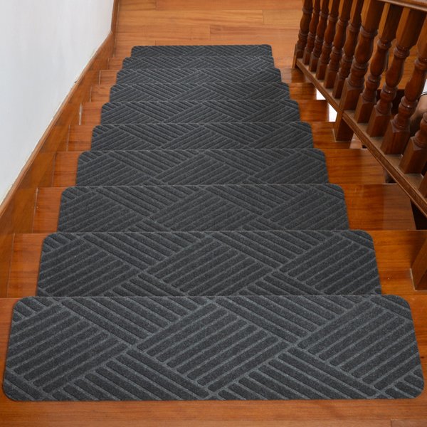 Starlight Series Self adhesive Brushed Flat Embossed Glue free Self adhesive Stair Mat
