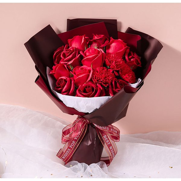 Festival Gifts Christmas Rose Soap Flower Valentine's Day Gift Chinese Valentine's Day Christmas Mother's Day Soap Flower Carnation Bouquet Gift Box