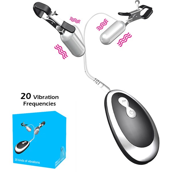 20 Frequency Nipple Vibrator Vibrating Nipple Clamps Clitoral Clip Breast Massage Clitoral Stimulation Female Sex Toys-image