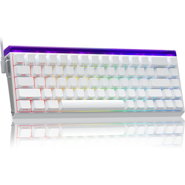 Aula Hero 68 Gaming Keyboard, Mechanical, Hall Effect Magnetic Switch, 0.01 Mm Adjustable Actuation, Rapid Trigger, 8K Polling Rate, Side Engraved, 60-image