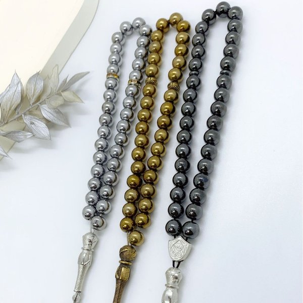 33-Piece 8Mm Black Onyx Islamic Prayer Beads – Muslim Tasbih For Dhikr & Worship-image