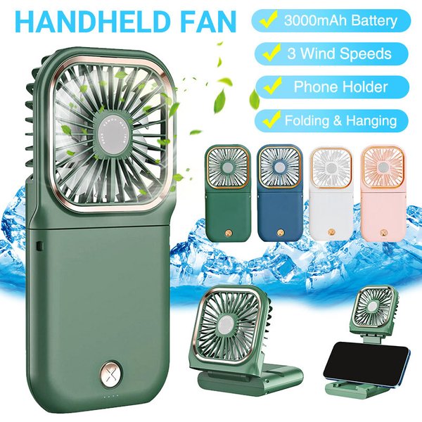Mini Hand-held Fan Portable Folding Desk Fan Cooler Cooling USB Rechargeable Fan
