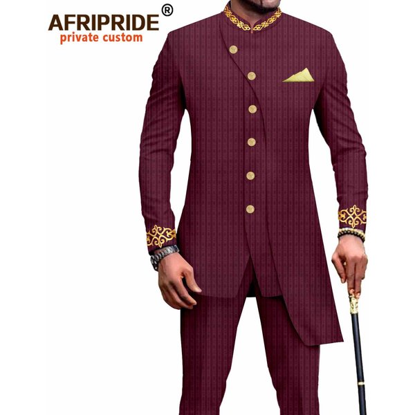 Men's Clothing African National Print Men Slim Fashion Two-piece Set