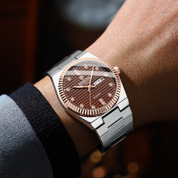 Montre Homme Ultra-Fine Avec Aiguilles Lumineuses Et Date – Design éLéGant En Acier Inoxydable, éTanche Et StyléE Pour Le Travail Et Les Loisirs-image