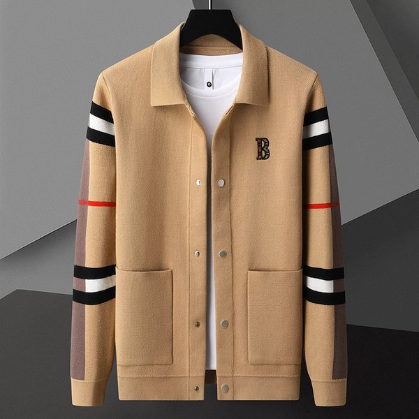 Men's Casual Cardigan Sweater - Soft Chenille Knit Open Front Shirt Collar Batwing Sleeve Lightweight Comfortable For Daily Wear-image