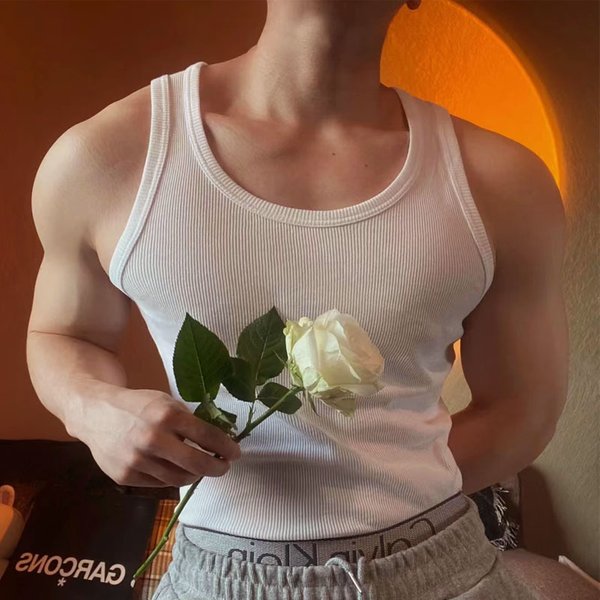 Men's Clothing Heavy Cotton Vestmen's Casual Vest Men's Versatile American Elastic Vest For Muscle Men