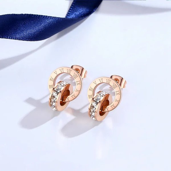 Women's Accessories Diamond Set Simple Temperament Design Sense Trend Earrings-image
