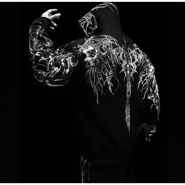 Breathedivinity American Dark Style Sports Fitness Men's Sweatshirt High Street Autumn Winter Jacket